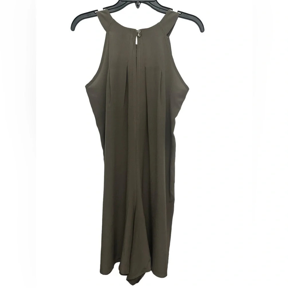 Adele Fado Silk Romper Size 42 Pleated Top Keyhole Halter Neck Made In Italy